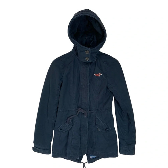 Hollister All Weather Full Zip Hooded Women’s Size XS Blue Comfort Casual Warm - Picture 2 of 16